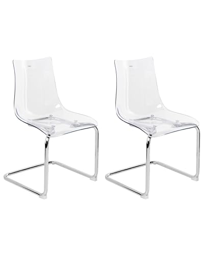 Beliani Esszimmerstuhl 2er Set Kunststoff transparent Freischwinger Marshall Beliani Esszimmerstuhl 2er Set Kunststoff transparent Freischwinger Marshall von Beliani