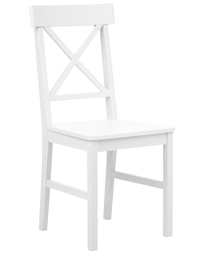 Beliani Esszimmerstuhl 2er Set MDF Pappelholz weiß skandinavischer Stil Barlee von Beliani