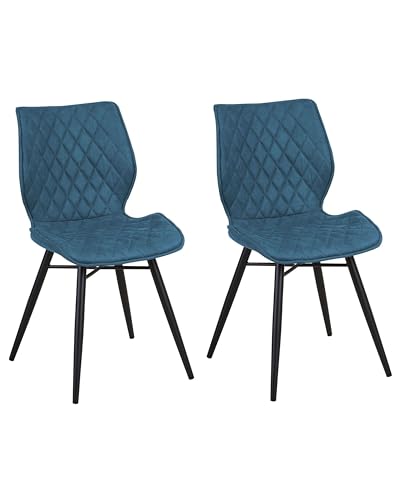 Beliani Esszimmerstuhl 2er Set in Blau moderner Polsterstuhl Lisle Beliani Esszimmerstuhl 2er Set in Blau moderner Polsterstuhl Lisle von Beliani