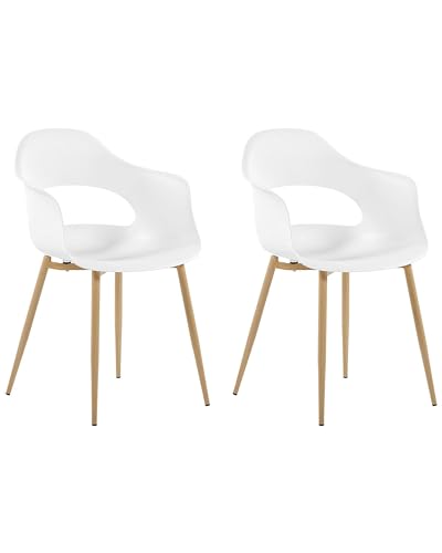 Beliani Esszimmerstuhl 2er Set weiß Kunststoff mit Metallgestell Skandi Modern Utica Beliani Esszimmerstuhl 2er Set weiß Kunststoff mit Metallgestell Skandi Modern Utica von Beliani