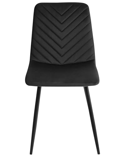 Beliani Esszimmerstuhl 4er Set Samtstoff schwarz mit Metallbeinen Havre Beliani Esszimmerstuhl 4er Set Samtstoff schwarz mit Metallbeinen Havre von Beliani
