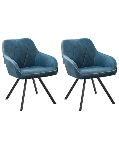 Beliani Esszimmerstuhl in Seeblau 2er Set Polsterbezug Moderne Stühle Monee Beliani Esszimmerstuhl in Seeblau 2er Set Polsterbezug Moderne Stühle Monee von Beliani