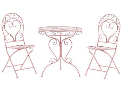 Beliani Garten Bistro Set Balkon Terasse 2er rosa Albinia Beliani Garten Bistro Set Balkon Terasse 2er rosa Albinia von Beliani
