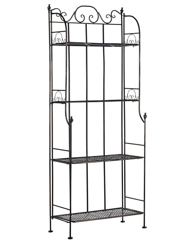Beliani Gartenregal Metall schwarz/Gold Antik-Optik 4 Ablageflächen klappbar Isernia Beliani Gartenregal Metall schwarz/Gold Antik-Optik 4 Ablageflächen klappbar Isernia von Beliani