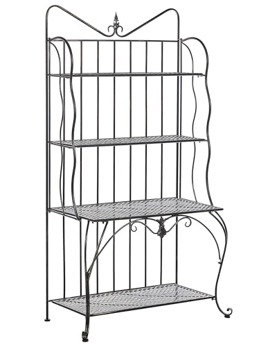 Beliani Gartenregal in Schwarz aus Eisen mit 4 Ablageflächen klappbar Pavona von Beliani