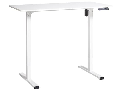 Beliani Höhenverstellbarer Schreibtisch 120 x 60 cm weiß modern elektrisch Tavares von Beliani