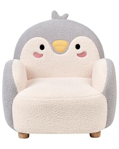 Beliani Kindersessel Pinguin Form aus Bouclé grau/weiß gepolstert für Kinderzimmer FYN Beliani Kindersessel Pinguin Form aus Bouclé grau/weiß gepolstert für Kinderzimmer FYN von Beliani