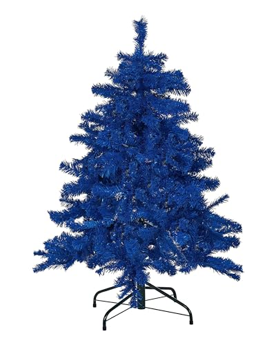Künstlicher Weihnachtsbaum mit Ständer 120 cm blau Farnham von Beliani