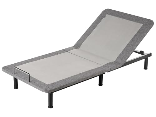 Beliani Lattenrost gepolstert grau elektrisch 90x200 cm mit Fernbedienung Brunoy von Beliani