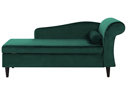 Moderne Chaiselongue angenehme Polsterung aus Samtstoff in Smaragdgrün von Beliani