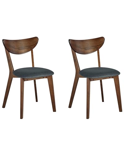 Beliani Moderne Esszimmerstühle 2er Set Esszimmer Küche dunkler Holzfarbton/grau Erie von Beliani