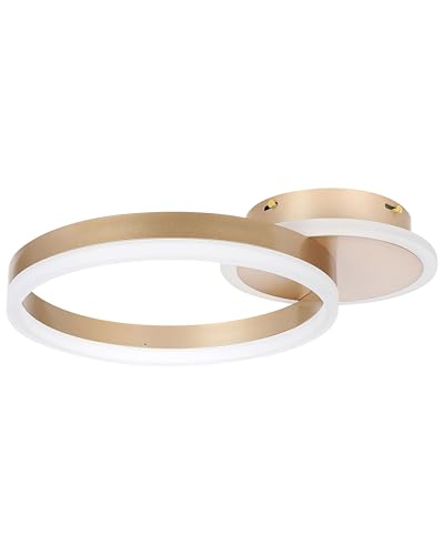 Moderne Runde Aluminium Deckenleuchte LED Lampe Kreis Ring Lichtschirm Gold Glyde von Beliani