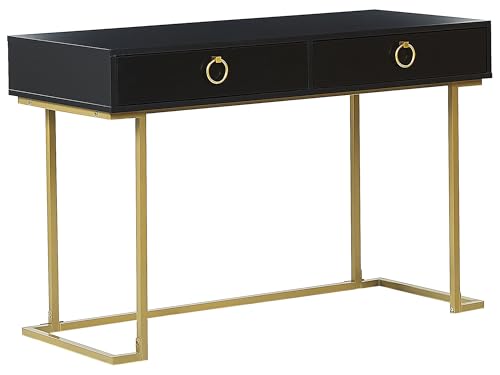 Beliani Moderner, rechteckiger Konsolentisch schwarz/Gold mit Metallgestell Westport Beliani Moderner, rechteckiger Konsolentisch schwarz/Gold mit Metallgestell Westport von Beliani