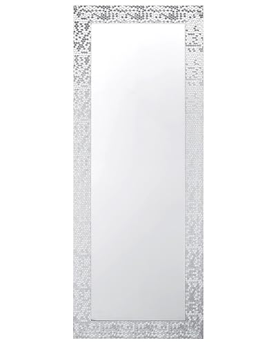 Beliani Moderner Spiegel Wabenmuster Stil silbern Wandspiegel 130 x 50 cm Marans von Beliani