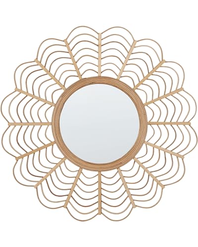 Beliani Moderner Wandspiegel Rattan natürlich ø 60 cm in Sonnenform Tumbit von Beliani