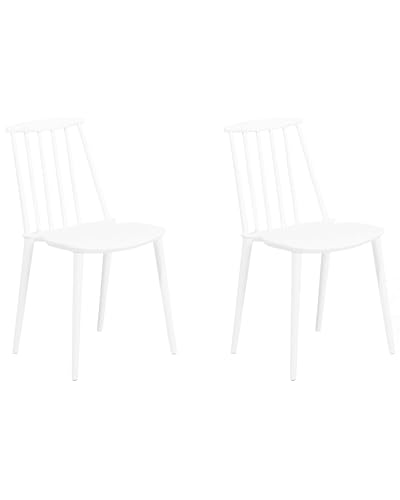 Beliani Modernes, weißes Stuhl-Set aus Kunststoff Ventnor von Beliani