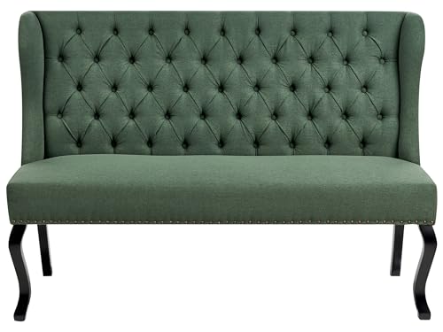 Beliani Modernes 2-Sitzer Küchensofa Stoffbezug grün Holzbeine Ohrensofa Torsby von Beliani