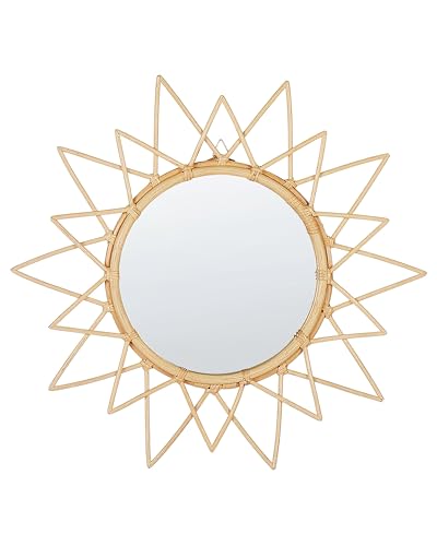 Beliani Origineller Wandspiegel natürlich aus Rattan in Sonnenform rund Boho 61 cm Aroek Beliani Origineller Wandspiegel natürlich aus Rattan in Sonnenform rund Boho 61 cm Aroek von Beliani