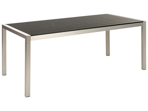 Beliani Outdoor Modern Gartentisch 6 Personen schwarz Aluminium 180 x 90 cm Vernio von Beliani
