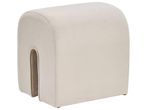Beliani Pouf Samt beige U-Form 42 x 42 x 35 cm Samthocker Sitzhocker Glamour Look Modoc Beliani Pouf Samt beige U-Form 42 x 42 x 35 cm Samthocker Sitzhocker Glamour Look Modoc von Beliani