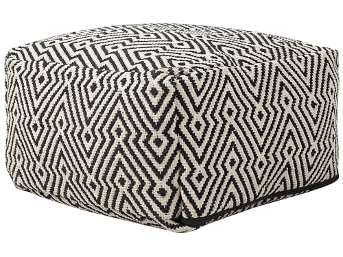 Beliani Pouf Sitzpouf Sitzhocker in schwarz-weißem Muster Baumwolle Mukki Beliani Pouf Sitzpouf Sitzhocker in schwarz-weißem Muster Baumwolle Mukki von Beliani