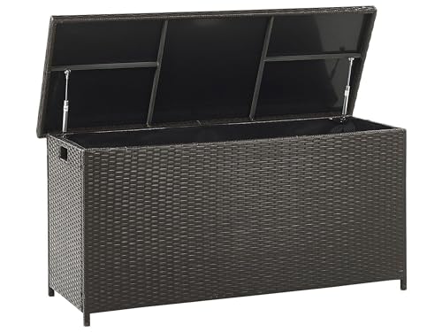 Beliani Praktische Auflagenbox Rattan 290 L 126 x 46 cm braun Modena Beliani Praktische Auflagenbox Rattan 290 L 126 x 46 cm braun Modena von Beliani
