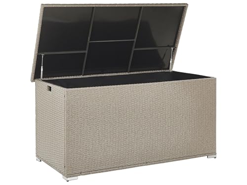 Beliani Praktische Auflagenbox Rattan 290 L 155 x 75 cm taupe Modena von Beliani