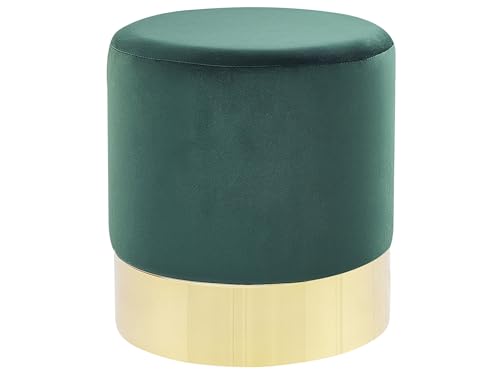 Beliani Runder Polster Pouf aus Samt grün Ottomane Sitzpouf Modern Barock Sophia Beliani Runder Polster Pouf aus Samt grün Ottomane Sitzpouf Modern Barock Sophia von Beliani