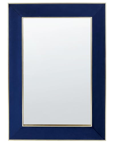 Beliani Samt Wandspiegel Marineblau und Gold 50 x 70 cm Glamour Lautrec Beliani Samt Wandspiegel Marineblau und Gold 50 x 70 cm Glamour Lautrec von Beliani