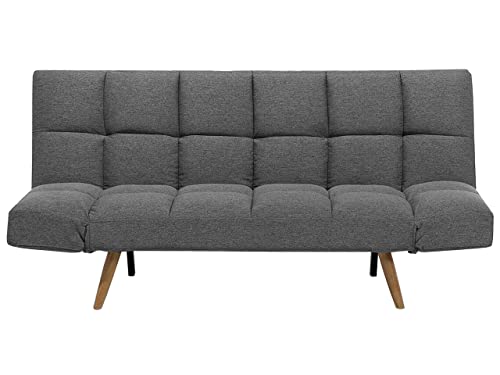 Beliani Schlafsofa in skandinavischem Stil klappbar Patchwork dunkelgrau Ingaro von Beliani