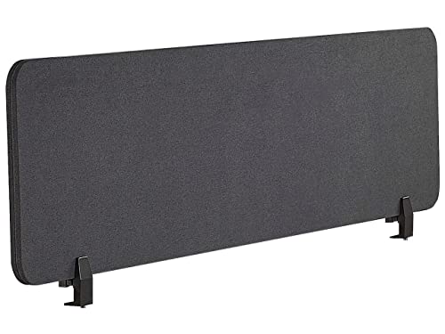 Beliani Schreibtisch Trennwand Akustik Polster dunkelgrau 160 x 40 cm Schallschutz Wally von Beliani
