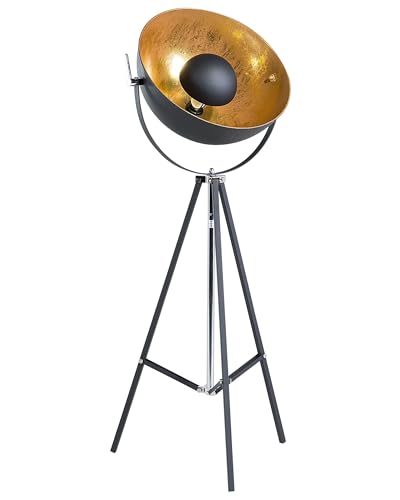 Moderne Stehlampe in Schwarz und Gold 165 cm Thames II von Beliani