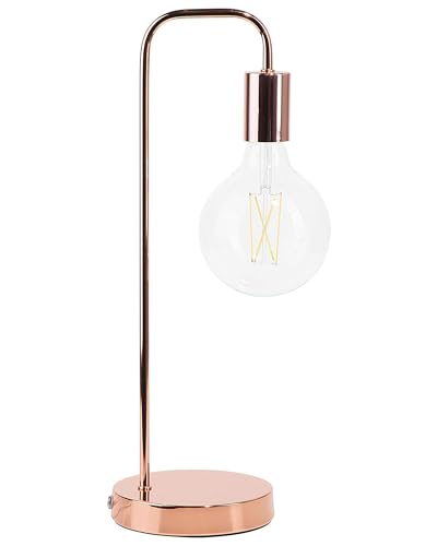 Tischlampe im industriellen Stil Lampenschirm als Glühbirne kupfer Savena von Beliani