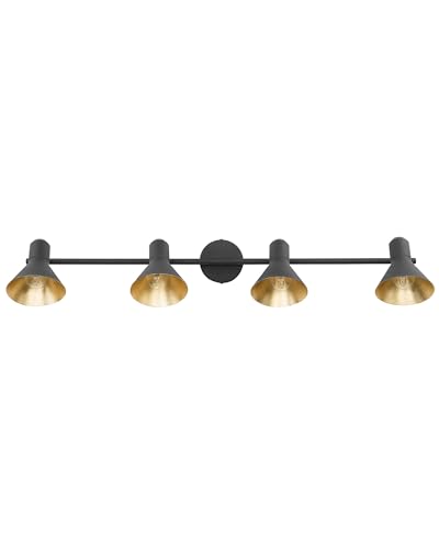 Beliani Wandlampe Metall 4-flammig schwarz/gold industrial Mersey von Beliani