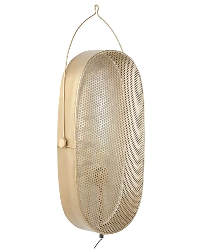 Wandlampe Metall messing 1-flammig oval Gitter-Optik mit Schalter modern Kunthi von Beliani