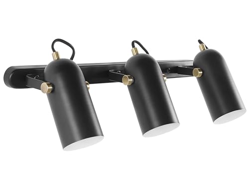 Wandleuchte Metall schwarz 3-flammig Deckenleuchte Wandlampe Modern Tyria von Beliani