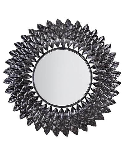 Beliani Stilvoller Spiegel rund Metall 70 x 70 cm Blumenoptik silbern Larrau von Beliani