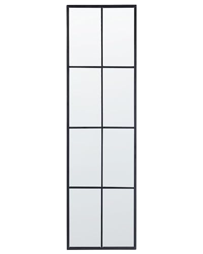 Beliani Wandspiegel mit Rahmen Metall schwarz Fensteroptik rechteckig 38 x 132 cm Camon von Beliani