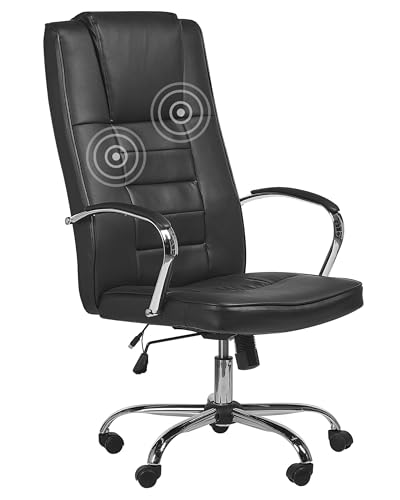 Bequemer Chefsessel Massagefunktion Heizfunktion Kunstleder schwarz Grandeur von Beliani