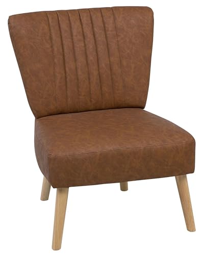 Bequemer Sessel im Retro Stil Kunstleder braun Vaasa Bequemer Sessel im Retro Stil Kunstleder braun Vaasa von Beliani