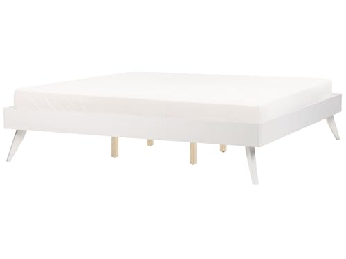 Bett mit hohen Beinen Lattenrost 180 x 200 cm weiß Doppelbett klassisch Berric von Beliani