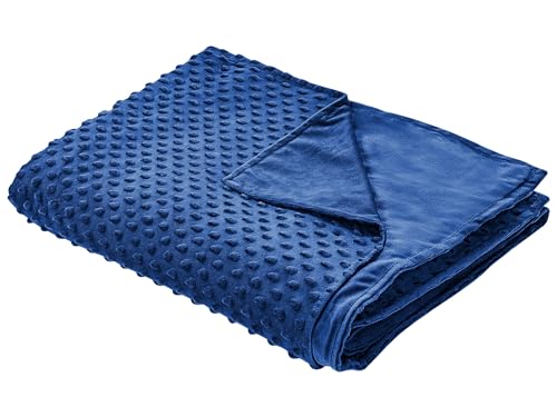 Bezug für Gewichtsdecken Minky-Stoff 100 x 150 cm marine blau flauschig Callisto von Beliani