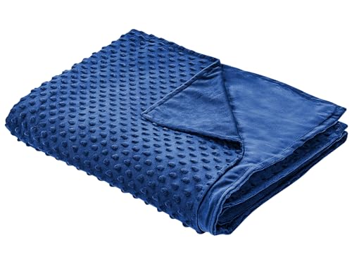 Bezug für Gewichtsdecken Minky-Stoff 135 x 200 cm marine blau flauschig Callisto von Beliani