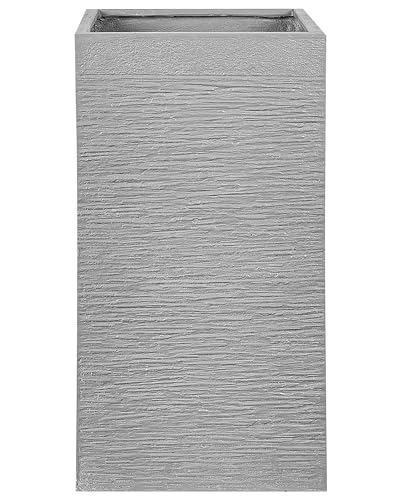 Blumentopf grau quadratisch 40 x 40 x 77 cm mit Loch moderner Stil DION von Beliani