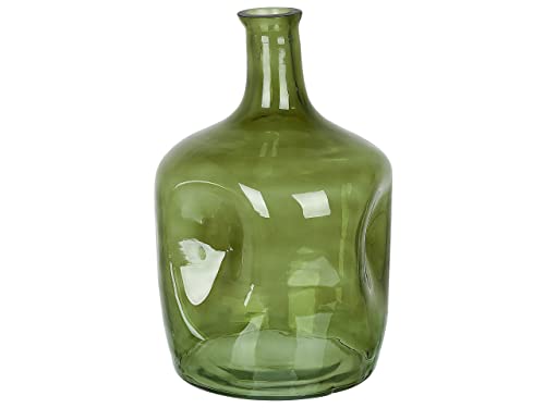 Blumenvase Glas grün 30 cm Tischdeko Ballonvase Flaschenvase Modern Boho Kerala von Beliani