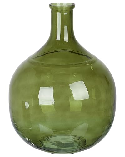 Blumenvase Glas grün 34 cm Tischdeko Ballonvase Flaschenvase Boho Modern Achaar Blumenvase Glas grün 34 cm Tischdeko Ballonvase Flaschenvase Boho Modern Achaar von Beliani