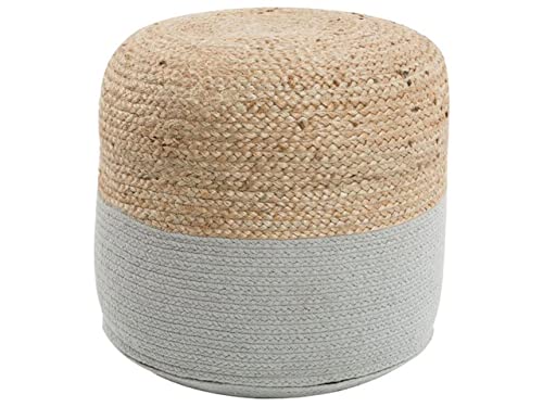 Boho Pouf aus Baumwolle und Jute beige / grau Dalama von Beliani