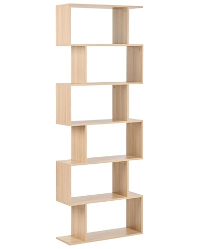 Bücherregal mit 6 Fachböden aus Spanplatte, offene Rückseite, minimalistisches Design, Hellbraun Valdosa Bücherregal mit 6 Fachböden aus Spanplatte, offene Rückseite, minimalistisches Design, Hellbraun Valdosa von Beliani