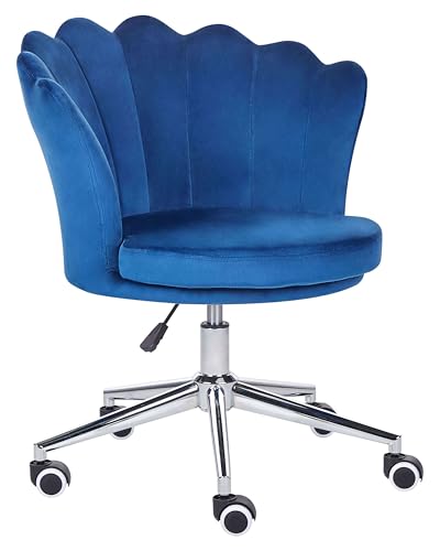 Bürostuhl Samtstoff blau/Silber höhenverstellbar drehbar elegant Monticello Bürostuhl Samtstoff blau/Silber höhenverstellbar drehbar elegant Monticello von Beliani