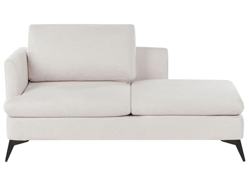 Chaiselongue Stoff hell beige linksseitig mit Kissen klassisch modern Sievoz von Beliani
